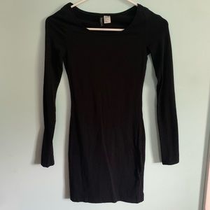 H&M black long sleeve tight dress
